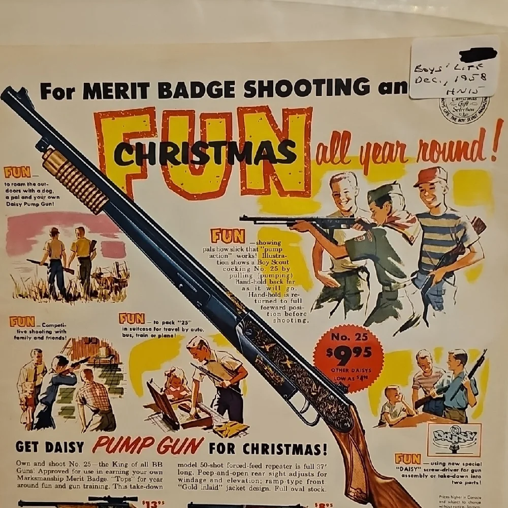 Daisy Christmas Air Rifle Poster with Vibrant Colors 1958